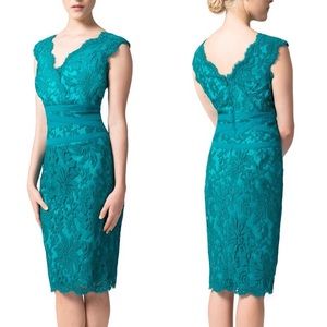 Tadashi Shoji Embroidered Lace V-Neck Dress
